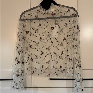 Ro & De Floral Sheer Blouse - Cream and Red